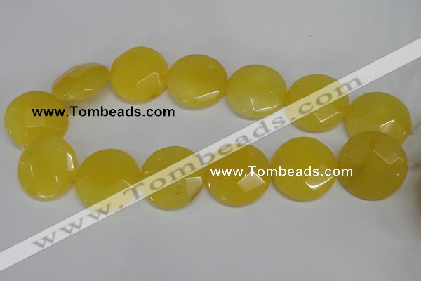 CCN280 15.5 inches 30mm faceted coin candy jade beads wholesale