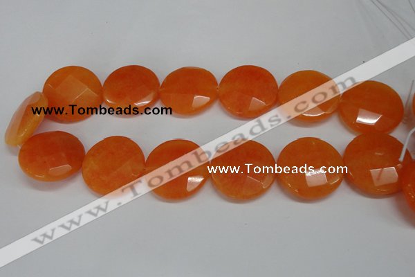 CCN281 15.5 inches 30mm faceted coin candy jade beads wholesale