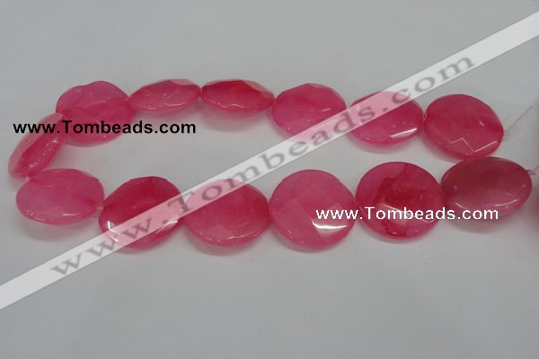 CCN282 15.5 inches 30mm faceted coin candy jade beads wholesale