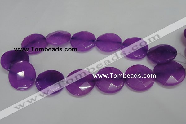 CCN285 15.5 inches 30mm faceted coin candy jade beads wholesale