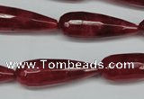 CCN2884 15.5 inches 10*30mm faceted teardrop candy jade beads