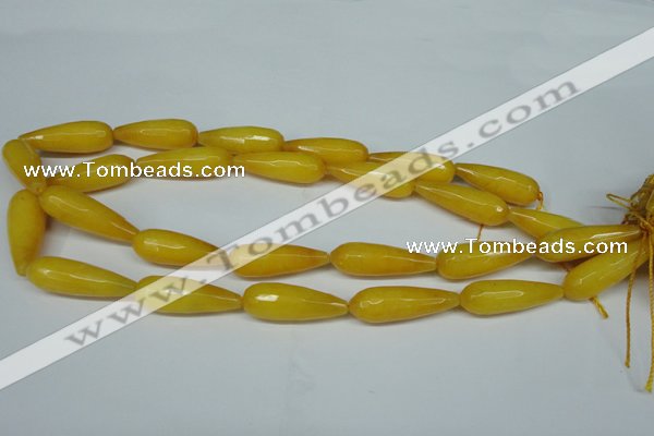 CCN2886 15.5 inches 10*30mm faceted teardrop candy jade beads