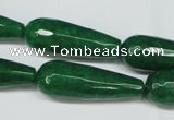 CCN2888 15.5 inches 10*30mm faceted teardrop candy jade beads