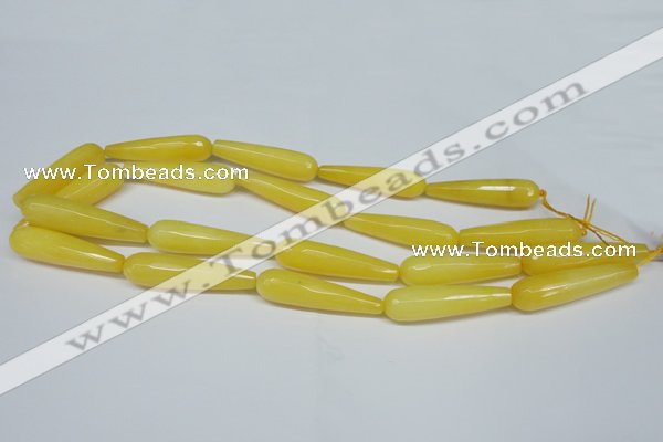 CCN2892 15.5 inches 10*40mm faceted teardrop candy jade beads