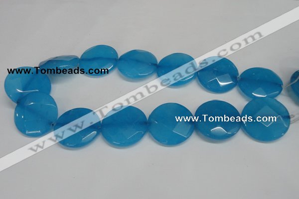 CCN290 15.5 inches 30mm faceted coin candy jade beads wholesale