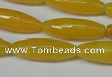 CCN2913 15.5 inches 10*30mm faceted rice candy jade beads