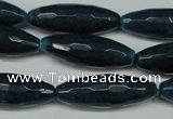 CCN2915 15.5 inches 10*30mm faceted rice candy jade beads