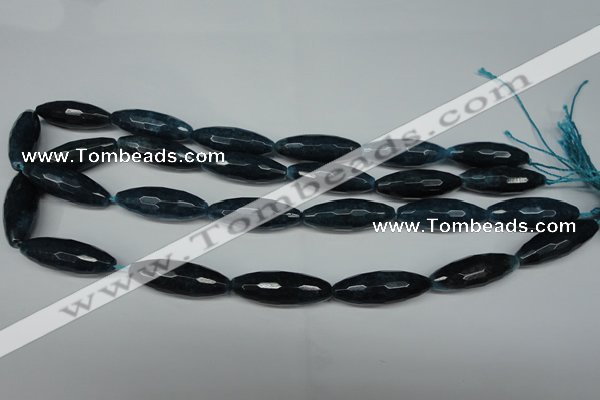 CCN2915 15.5 inches 10*30mm faceted rice candy jade beads