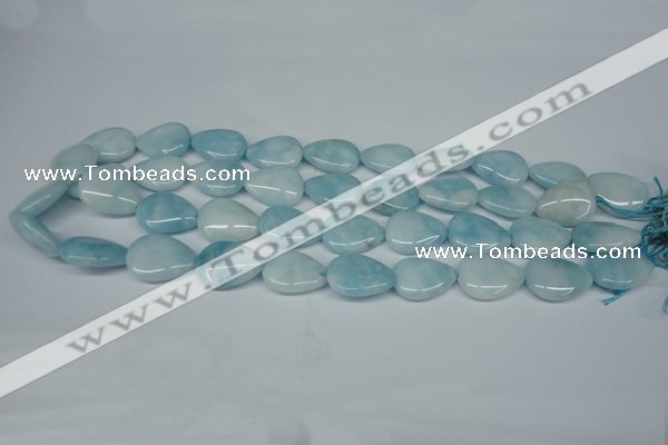 CCN2946 15.5 inches 15*20mm flat teardrop candy jade beads