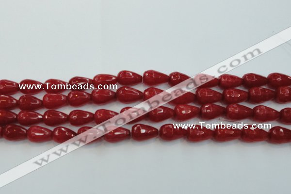 CCN3003 15.5 inches 10*15mm faceted teardrop candy jade beads