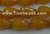 CCN3006 15.5 inches 10*15mm faceted teardrop candy jade beads