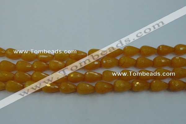 CCN3006 15.5 inches 10*15mm faceted teardrop candy jade beads