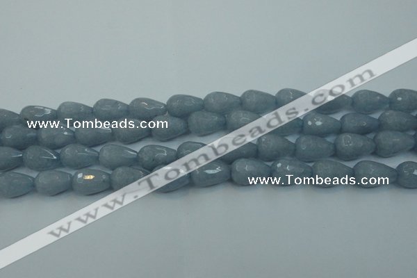 CCN3007 15.5 inches 10*15mm faceted teardrop candy jade beads