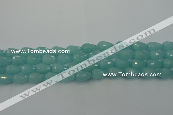 CCN3008 15.5 inches 10*15mm faceted teardrop candy jade beads