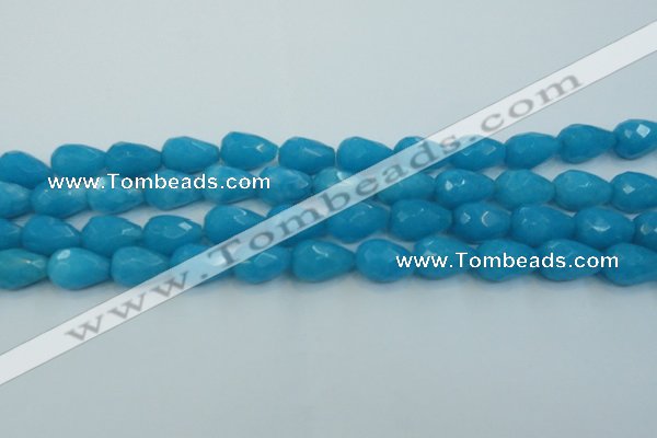 CCN3009 15.5 inches 10*15mm faceted teardrop candy jade beads