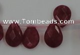 CCN3021 15.5 inches 10*14mm briolette candy jade beads wholesale