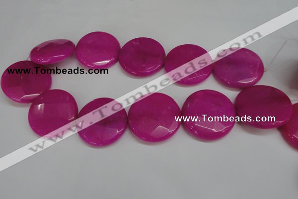 CCN304 15.5 inches 35mm faceted coin candy jade beads wholesale