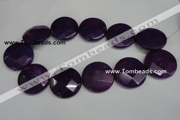 CCN307 15.5 inches 35mm faceted coin candy jade beads wholesale