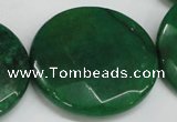 CCN309 15.5 inches 35mm faceted coin candy jade beads wholesale