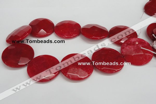 CCN317 15.5 inches 40mm faceted coin candy jade beads wholesale