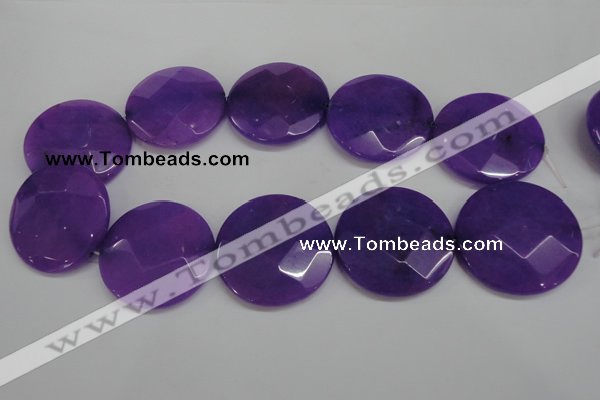 CCN319 15.5 inches 40mm faceted coin candy jade beads wholesale