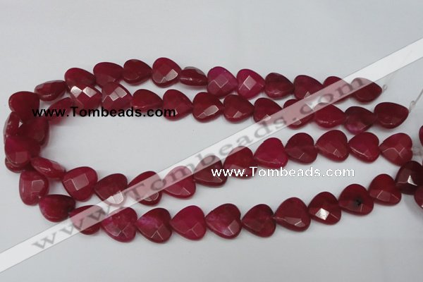 CCN345 15.5 inches 15*15mm faceted heart candy jade beads wholesale