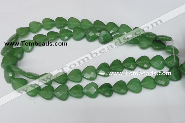 CCN346 15.5 inches 15*15mm faceted heart candy jade beads wholesale