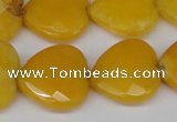 CCN355 15.5 inches 20*20mm faceted heart candy jade beads wholesale