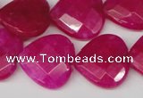 CCN358 15.5 inches 20*20mm faceted heart candy jade beads