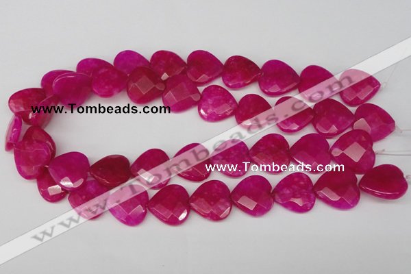 CCN358 15.5 inches 20*20mm faceted heart candy jade beads