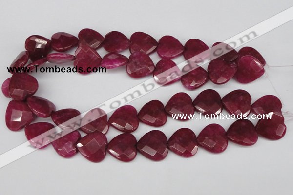 CCN359 15.5 inches 20*20mm faceted heart candy jade beads wholesale