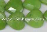 CCN360 15.5 inches 20*20mm faceted heart candy jade beads wholesale
