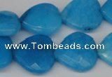 CCN361 15.5 inches 20*20mm faceted heart candy jade beads wholesale