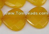 CCN370 15.5 inches 25*25mm faceted heart candy jade beads wholesale