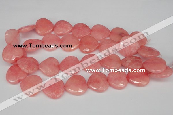 CCN372 15.5 inches 25*25mm faceted heart candy jade beads wholesale