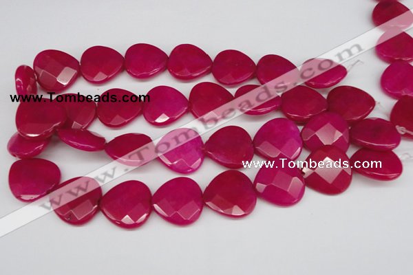 CCN373 15.5 inches 25*25mm faceted heart candy jade beads wholesale