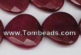 CCN374 15.5 inches 25*25mm faceted heart candy jade beads wholesale