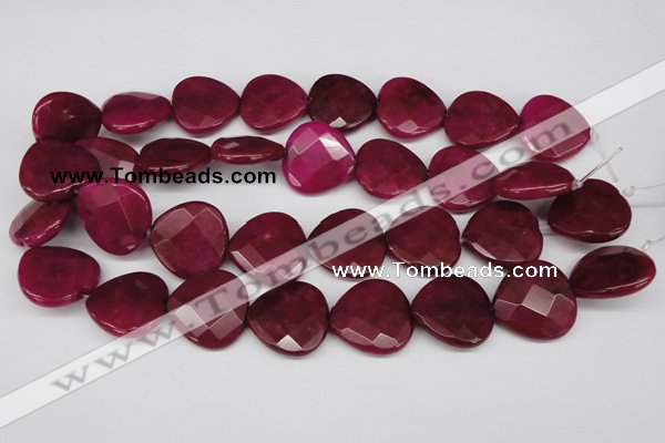 CCN374 15.5 inches 25*25mm faceted heart candy jade beads wholesale