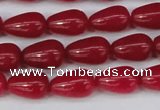 CCN3753 15.5 inches 8*12mm teardrop candy jade beads wholesale