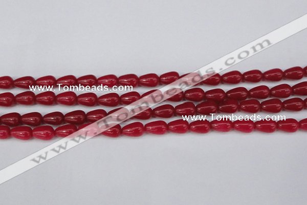 CCN3753 15.5 inches 8*12mm teardrop candy jade beads wholesale