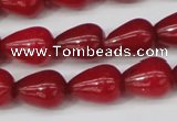 CCN3764 15.5 inches 10*14mm teardrop candy jade beads wholesale