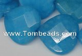 CCN377 15.5 inches 25*25mm faceted heart candy jade beads wholesale