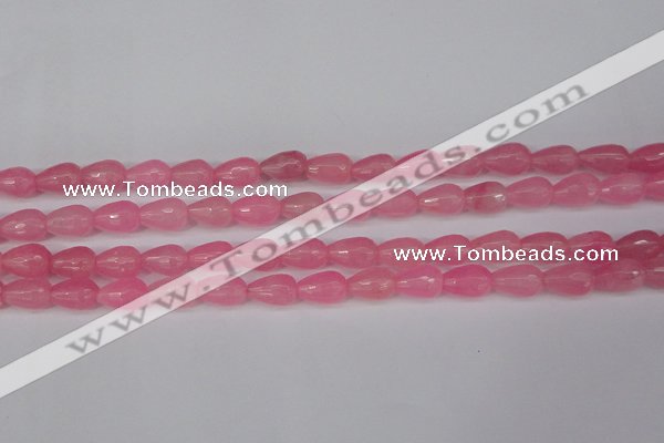 CCN3776 15.5 inches 8*12mm faceted teardrop candy jade beads