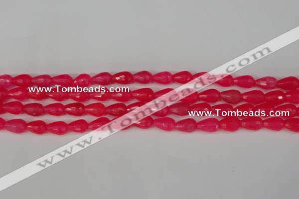 CCN3777 15.5 inches 8*12mm faceted teardrop candy jade beads