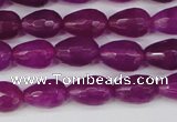 CCN3779 15.5 inches 8*12mm faceted teardrop candy jade beads