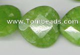 CCN378 15.5 inches 25*25mm faceted heart candy jade beads wholesale