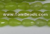 CCN3781 15.5 inches 8*12mm faceted teardrop candy jade beads
