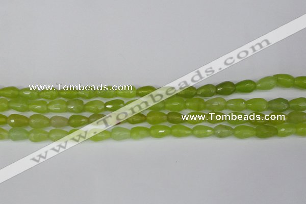 CCN3781 15.5 inches 8*12mm faceted teardrop candy jade beads