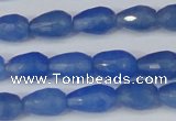 CCN3782 15.5 inches 8*12mm faceted teardrop candy jade beads