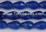 CCN3783 15.5 inches 8*12mm faceted teardrop candy jade beads